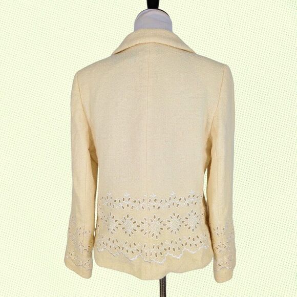 Rickie Freeman‎ Teri Jon Blazer/Jacket 12 Yellow Wool Nylon US - Picture 2 of 6